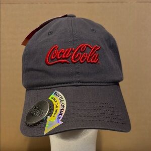 Coca-Cola Charcoal baseball Cap with Red Embroidery & bottle opener NWT